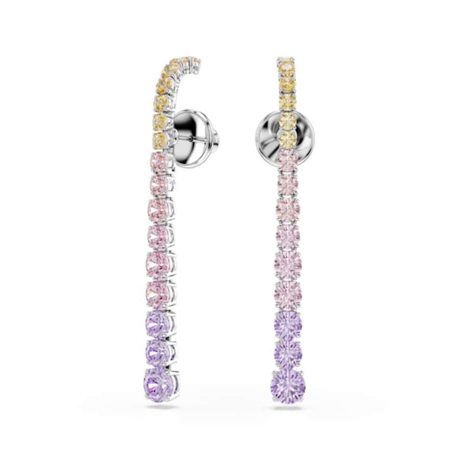 Resim Matrix damla küpeler, Yuvarlak kesimlerin renk geçişleri, Çok renkli, Rodyum kaplama