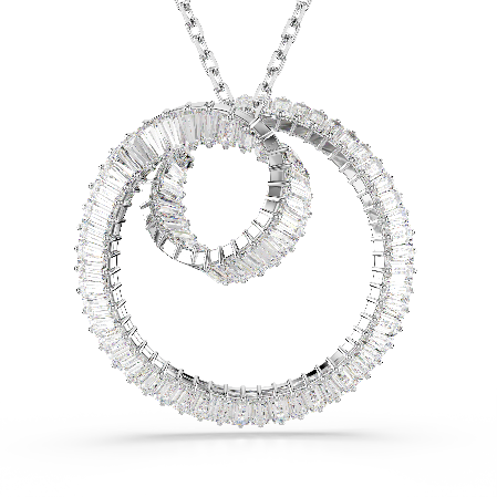 Resim Matrix Kolye, Baget kesim, Beyaz, Rodyum kaplama