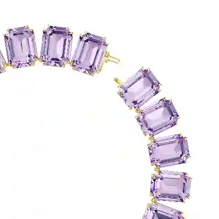 Resim Millenia Tennis kolye, Büyük kristaller, Sekizgen kesim, Mor, Altın rengi kaplama