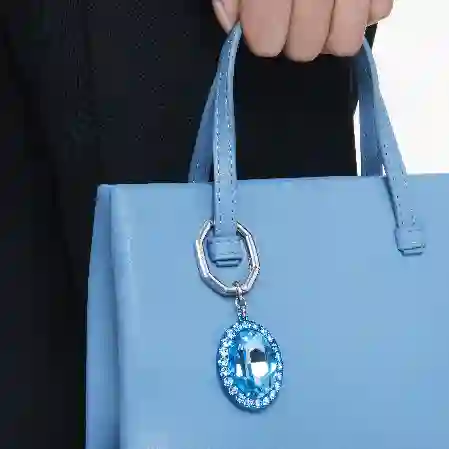 Resim Anahtarlık, Oval kesim, Mavi, Karışık metal yüzey