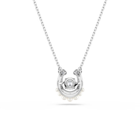 Resim Symbolica Kolye, Kristal inci, Yuvarlak kesim, Pavé, At Nalı, Beyaz, Rodyum kaplama