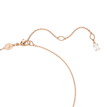 Resim Matrix Kolye, Kristal inci, Yuvarlak kesim, Beyaz, Pembe altın rengi kaplama