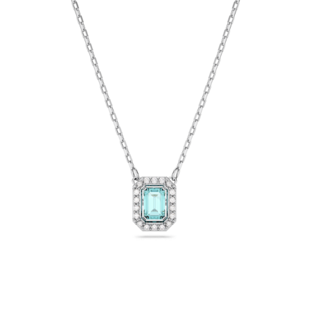 Resim Una Kolye, Sekizgen kesim, Mavi, Rodyum kaplama