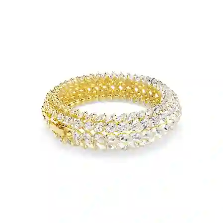 Resim Idyllia Bileklik, Oval kesim, Beyaz, Altın rengi kaplama