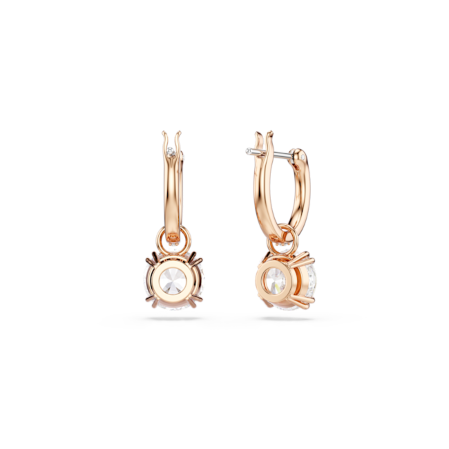 Resim Constella damla küpeler, Yuvarlak kesim, Beyaz, Pembe altın rengi kaplama