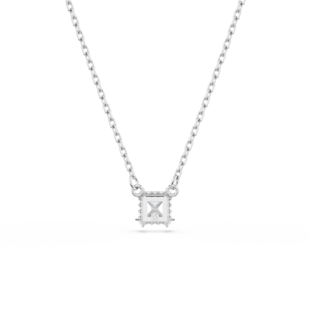 Resim Stilla Attract Kolye, Kare kesim, Beyaz, Rodyum kaplama