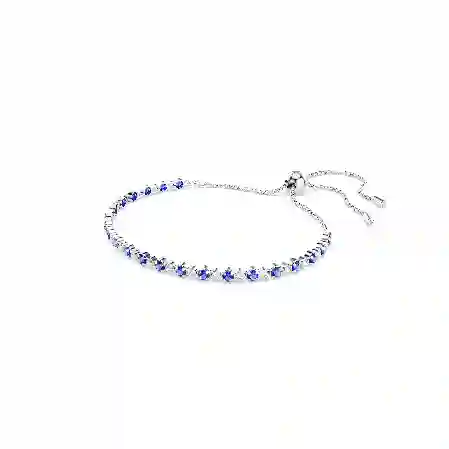 Resim Matrix Tennis bileklik, Karışık yuvarlak kesimler, Mavi, Rodyum kaplama