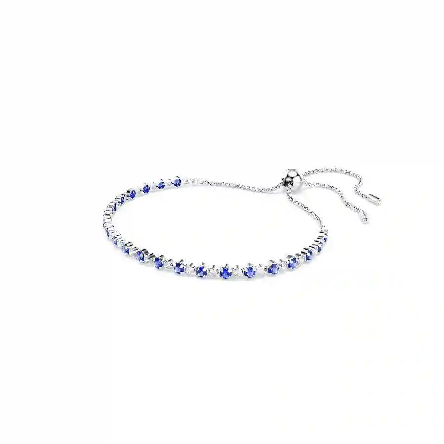 Resim Matrix Tennis bileklik, Karışık yuvarlak kesimler, Mavi, Rodyum kaplama