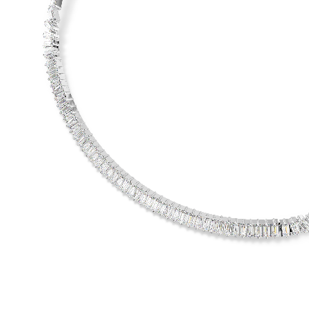 Resim Matrix Kolye, Baget kesim, Beyaz, Rodyum kaplama