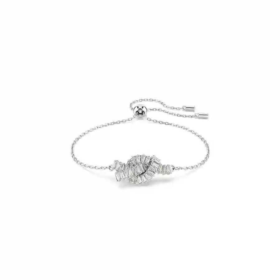 Resim Matrix Bileklik, Baget kesim, Düğüm, Beyaz, Rodyum kaplama