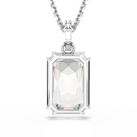 Resim Millenia Kolye, Sekizgen kesim, Beyaz, Rodyum kaplama