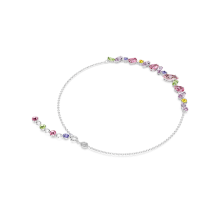 Resim Gema Kolye, Karışık kesimler, Çok renkli, Rodyum kaplama