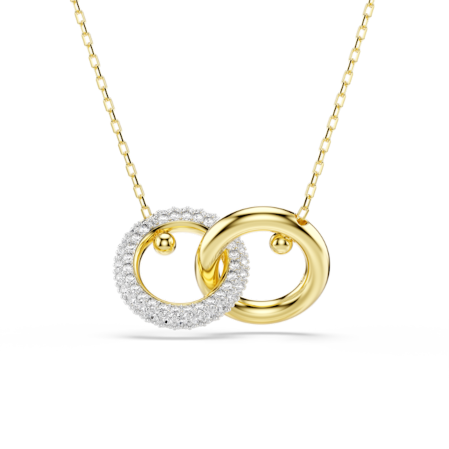 Resim Dextera Kolye, Kilitlenmiş döngü, Beyaz, Altın rengi kaplama