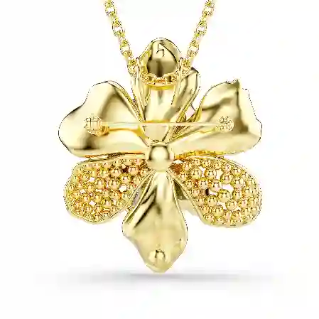 Resim Idyllia Kolye ve broş, Karışık kesimler, Pavé, Çiçek, Çok renkli, Altın rengi kaplama