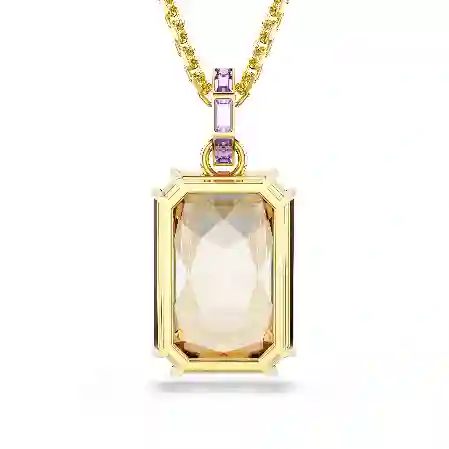 Resim Millenia Kolye, Sekizgen kesim, Caramel, Altın rengi kaplama