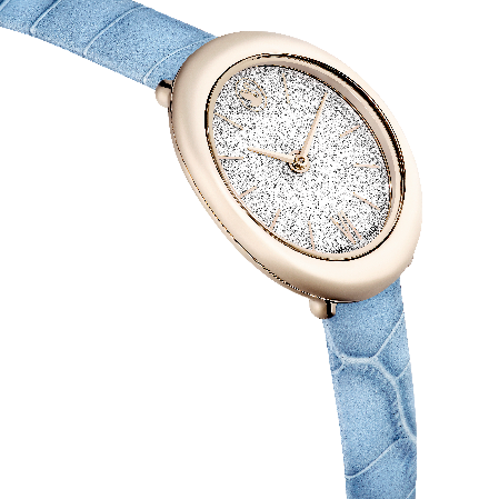 Resim Imber Saat, İsviçre Üretimi, Deri kayış, Mavi, Şampanya altın rengi yüzey