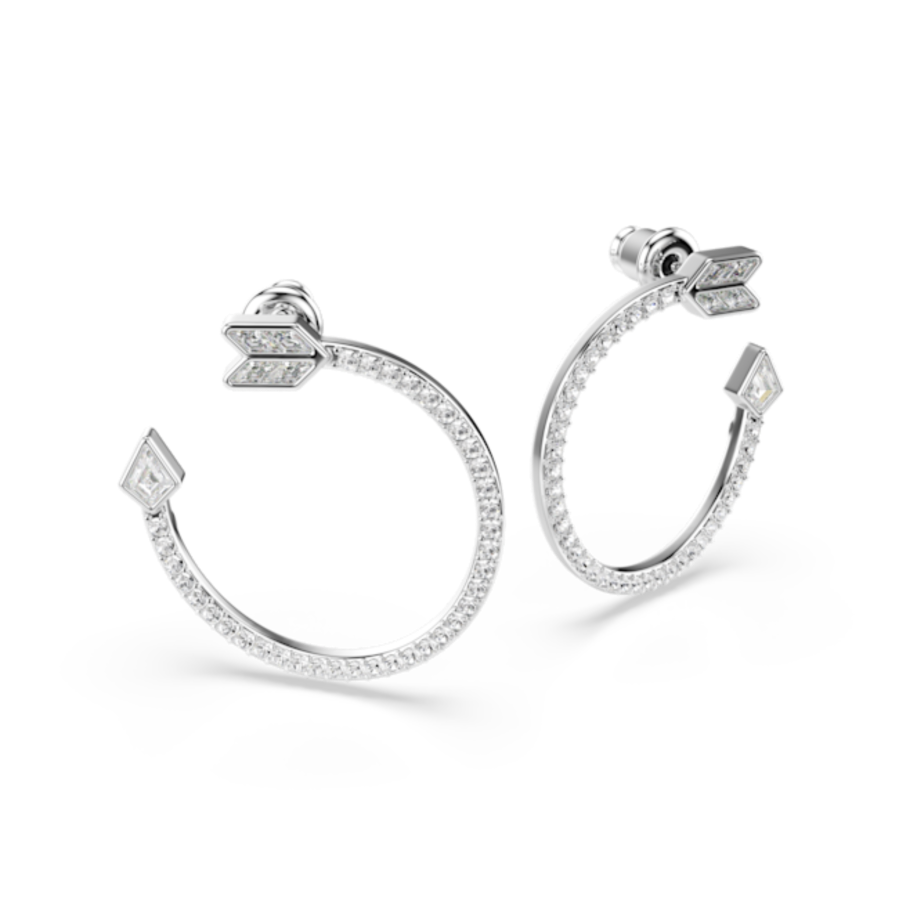 Resim Idyllia halka küpeler, Karışık kesimler, Ok, Beyaz, Rodyum kaplama