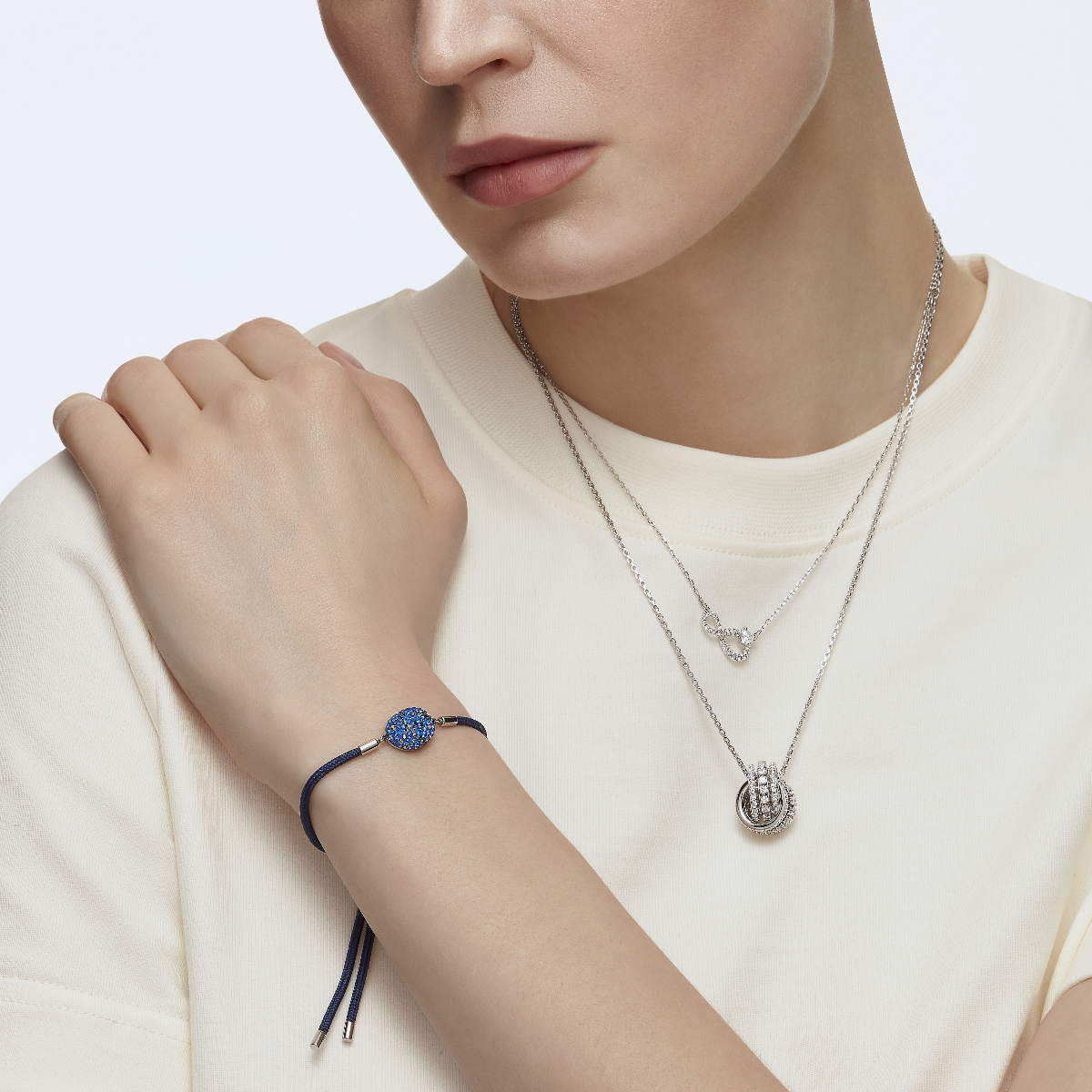 Resim Swarovski Infinity Kolye, Infinity, Beyaz, Rodyum kaplama