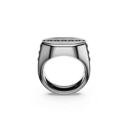 Resim Dextera Octagon Yüzük, Sekizgen şekil, Yuvarlak kesim, Siyah, Rutenyum kaplama