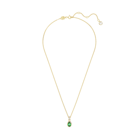 Resim Stilla Kolye, Armut kesim, Yeşil, Altın rengi kaplama