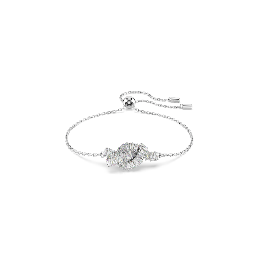 Resim Matrix Bileklik, Baget kesim, Düğüm, Beyaz, Rodyum kaplama