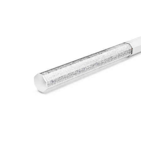 Resim Crystalline Tükenmez Kalem, Sekizgen şekil, Beyaz, Beyaz lakeli