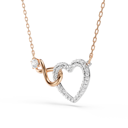Resim Swarovski Infinity Kolye, Sonsuzluk ve kalp, Beyaz, Karışık metal yüzey