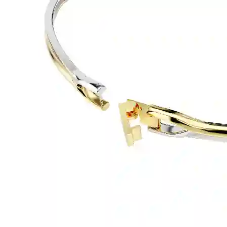 Resim Hyperbola Gerdanlık, Yuvarlak kesim, Beyaz, Karışık metal yüzey