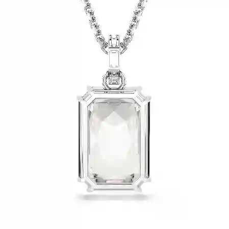 Resim Millenia Kolye, Sekizgen kesim, Beyaz, Rodyum kaplama