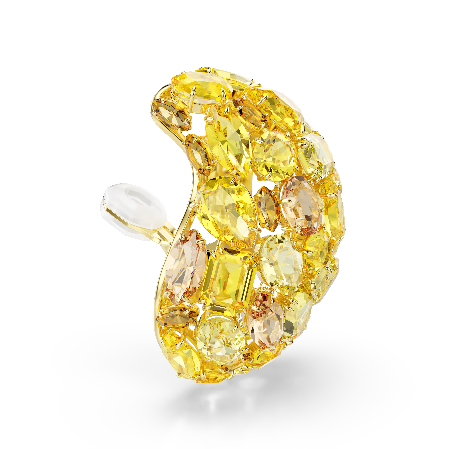 Resim Gema Klipsli Küpeler, Sarı, Altın rengi kaplama