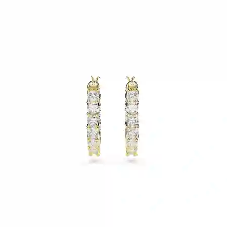 Resim Matrix Vittore halka küpeler, Yuvarlak kesim, Beyaz, Altın rengi kaplama