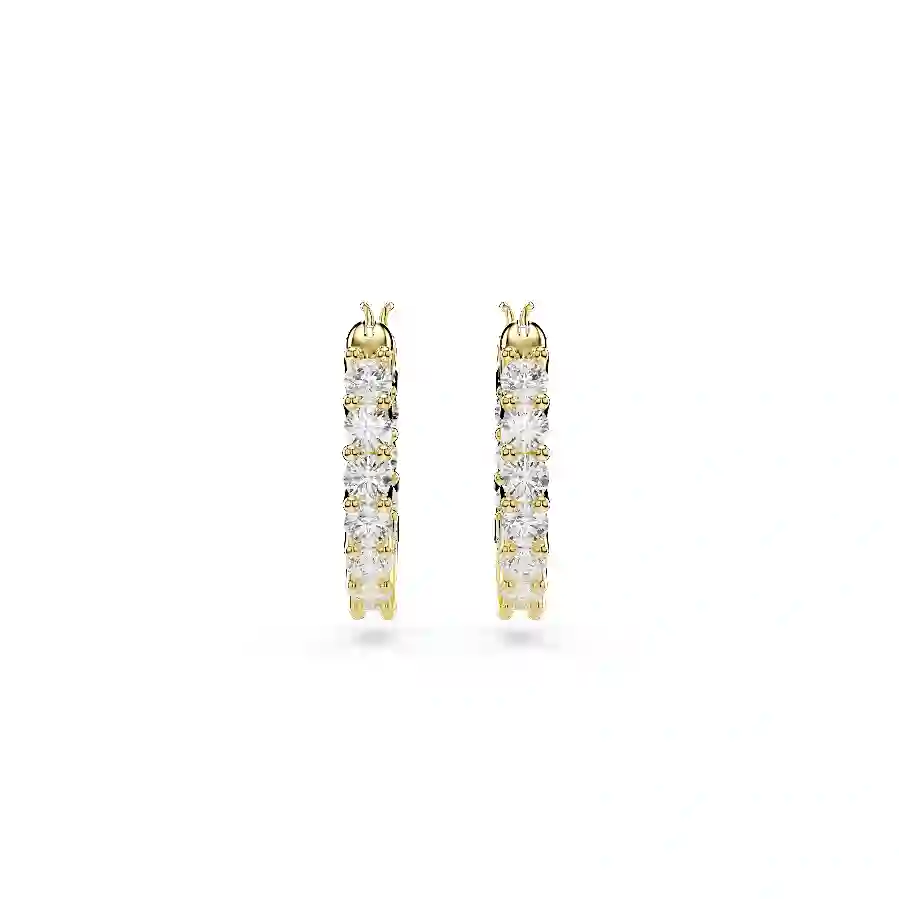 Resim Matrix Vittore halka küpeler, Yuvarlak kesim, Beyaz, Altın rengi kaplama