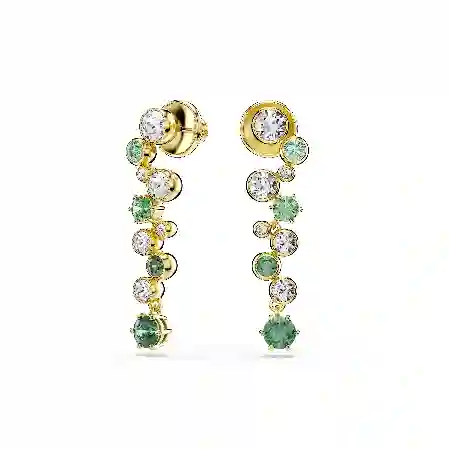 Resim Constella damla küpeler, Karışık kesimler, Yeşil, Altın rengi kaplama