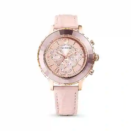 Resim Octea lux chrono Saat, İsviçre Üretimi, Deri kayış, Pembe, Pembe altın rengi yüzey