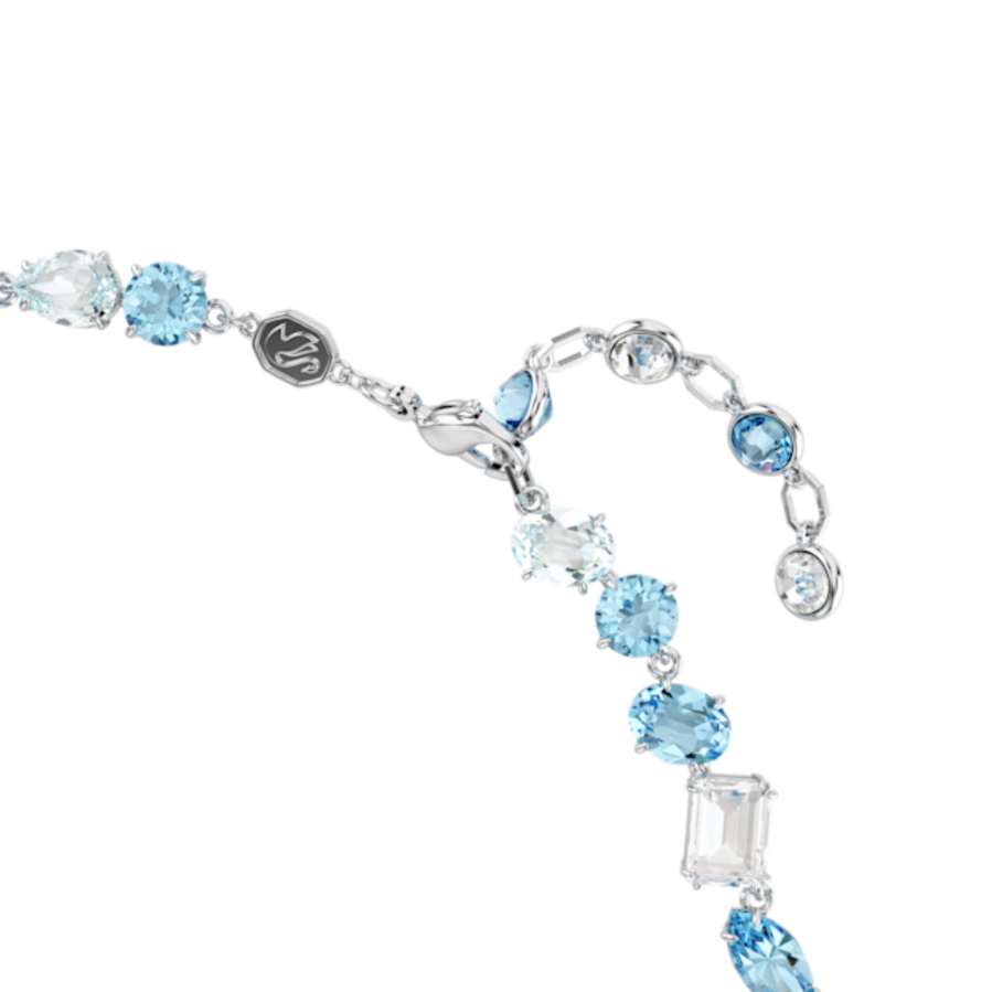 Resim Gema Kolye, Karışık kesimler, Mavi, Rodyum kaplama