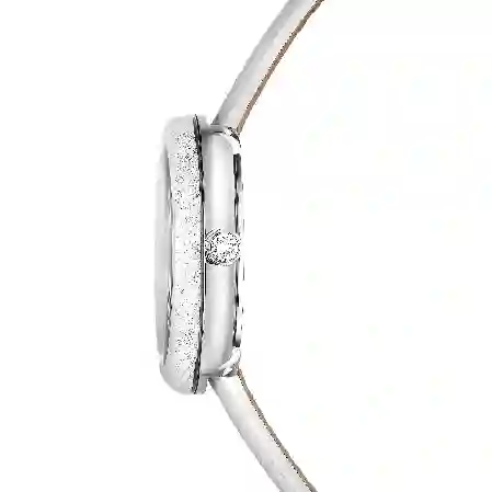 Resim Crystalline lustre Saat, İsviçre Üretimi, Deri kayış, Beyaz, Paslanmaz çelik