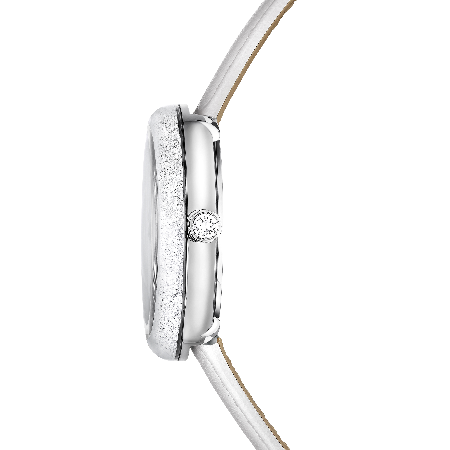 Resim Crystalline lustre Saat, İsviçre Üretimi, Deri kayış, Beyaz, Paslanmaz çelik