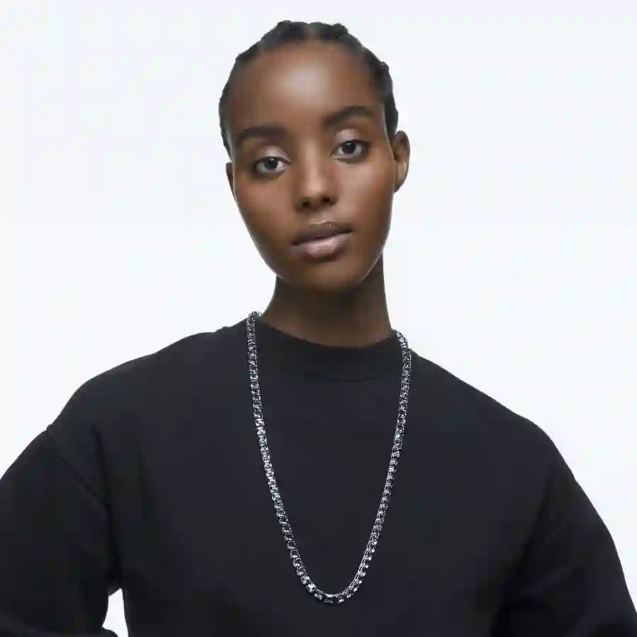 Resim Millenia Kolye, Kare kesim, Uzun, Gri, Rutenyum kaplama