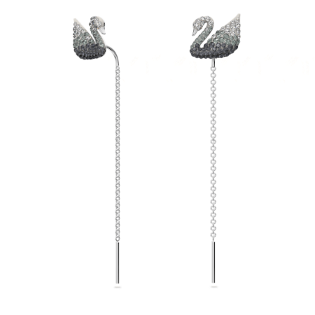 Resim Swan damla küpeler, Kuğu, Gri, Rodyum kaplama