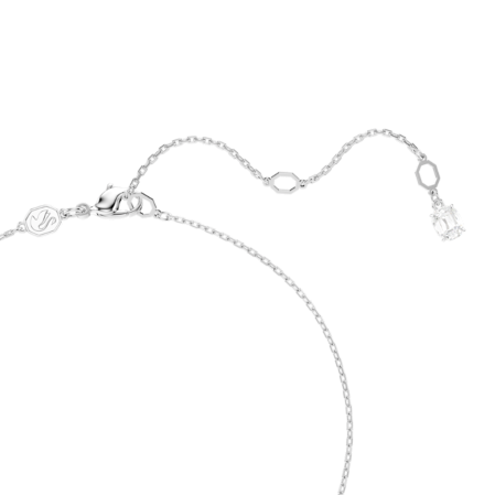 Resim Matrix Kolye, Kristal inci, Yuvarlak kesim, Beyaz, Rodyum kaplama