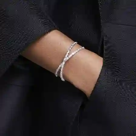 Resim Hyperbola Kelepçe, Infinity, Beyaz, Rodyum kaplama