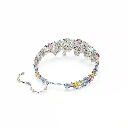 Resim Gema Gerdanlık, Karışık kesimler, Çok renkli, Rodyum kaplama