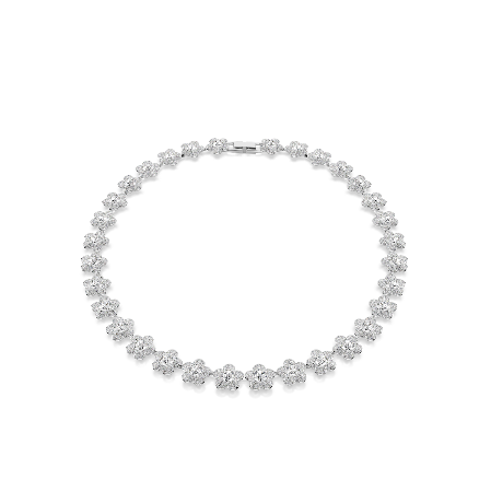 Resim Ariana Grande x Swarovski Kolye, Yuvarlak kesim, Çiçek, Beyaz, Rodyum kaplama