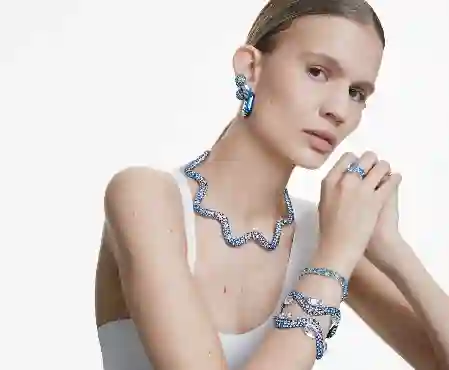 Resim Lucent halka küpeler, Sekizgen şekil, Küçük, Mavi