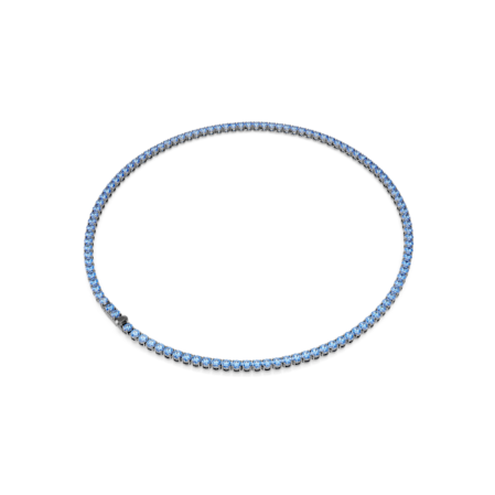 Resim Matrix Tennis kolye, Yuvarlak kesim, Mavi, Rutenyum kaplama