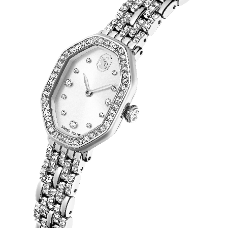 Resim Dextera Octagon Saat, İsviçre Üretimi, Metal bileklik, Gümüş Rengi, Paslanmaz çelik