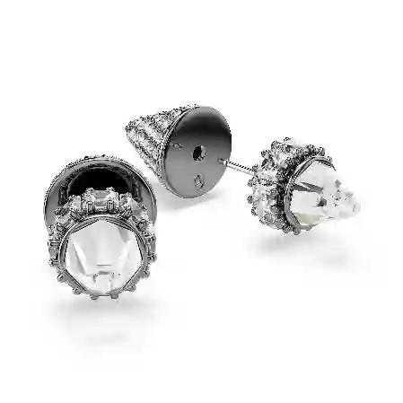 Resim Sublima düğme Küpeler, Çivi, Beyaz, Rutenyum kaplama