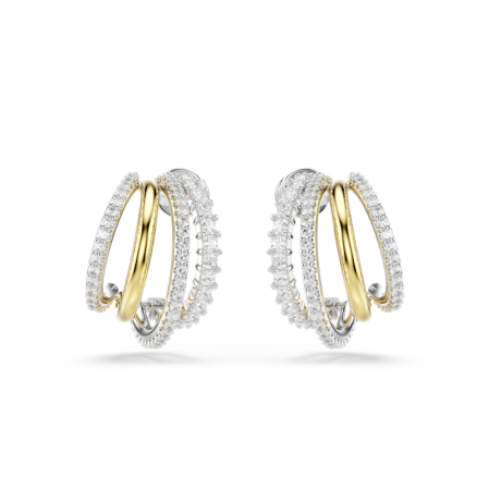 Resim Hyperbola halka küpeler, Karışık kesimler, Mini, Beyaz, Karışık metal yüzey