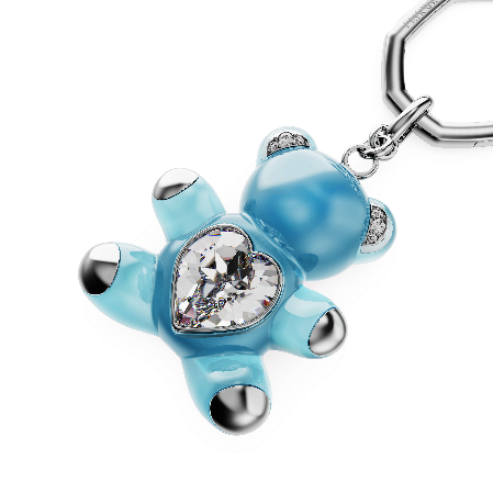 Resim Teddy Anahtarlık, Ayıcık, Mavi, Rodyum kaplama