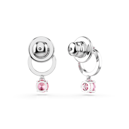 Resim Attract damla küpeler, Yuvarlak kesim, Pembe, Rodyum kaplama